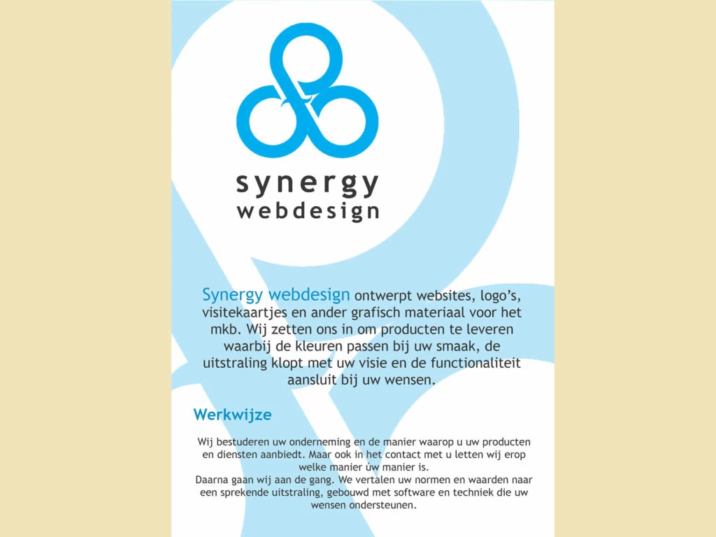 Synergy Webdesign – flyer ontwerp (ongedrukt)
